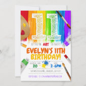 Invitation à une soirée de peinture, fête d'annive (Devant)