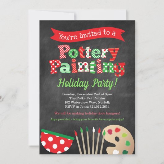 Invitation à une soirée de peinture sur poterie de (Devant)