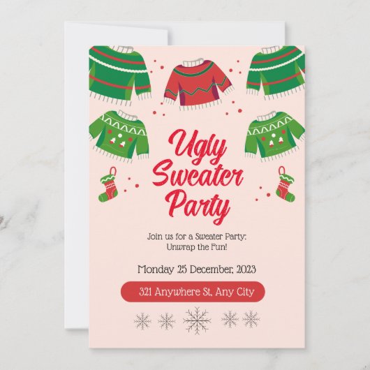 Invitation à une soirée de pulls moches (Devant)