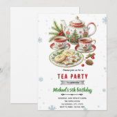 Invitation à une soirée de thé de Noël (Devant / Derrière)