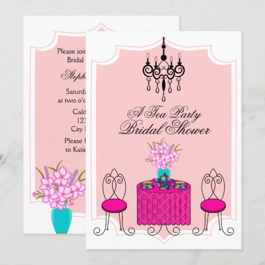 Invitation à une soirée de thé fantaisiste (Devant / Derrière)