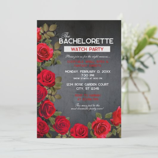 Invitation à une soirée de visionnage de Bachelore (Debout devant)