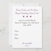 Invitation à une soirée de visionnage du Mariage R (Dos)