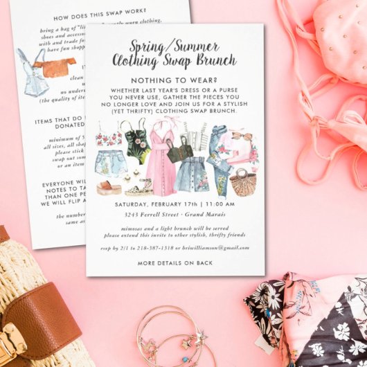 Invitation à une soirée d'échange de vêtements