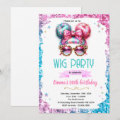 Invitation à une soirée déguisée en perruque (Devant / Derrière)