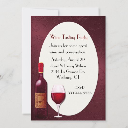 Invitation à une soirée dégustation de vins élégan (Devant)