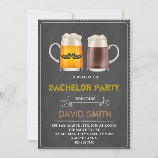 Invitation à une soirée d'enterrement de vie de ga (Devant)
