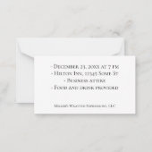Invitation à une soirée d'entreprise (Dos)