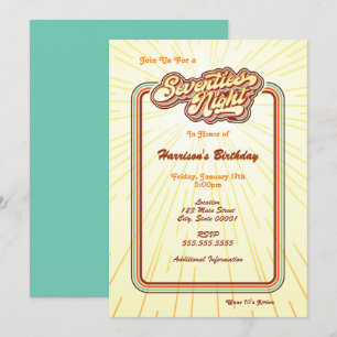 Invitation à une soirée des années soixante-dix