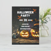 Invitation à une soirée d'Halloween effrayante (Debout devant)