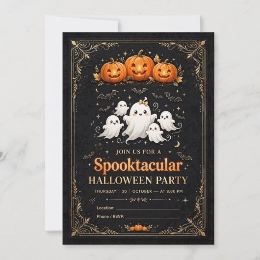 Invitation à une soirée d'Halloween effrayante (Devant)