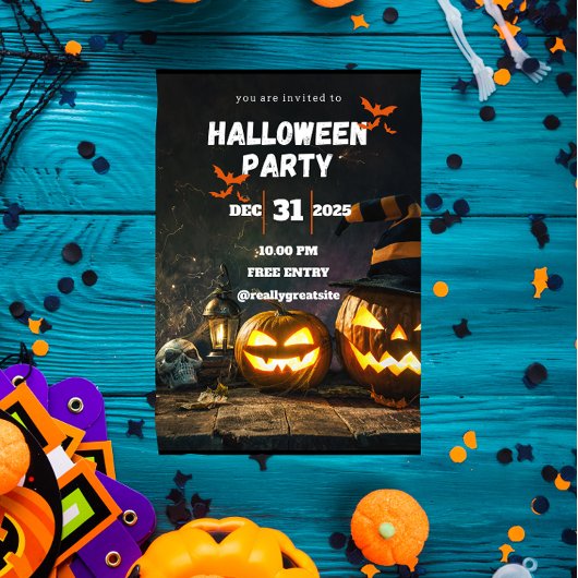 Invitation à une soirée d'Halloween effrayante