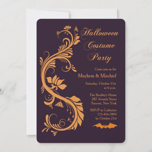 Invitation à une soirée d'Halloween élégante (Devant)