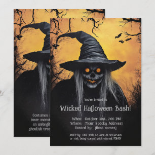 Invitation à une soirée d'Halloween méchante
