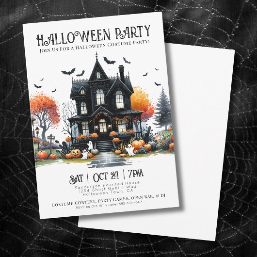 Invitation à une soirée d'Halloween tenue en costu