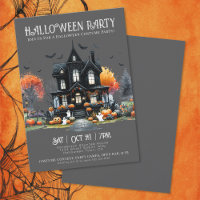 Invitation à une soirée d'Halloween tenue en costu