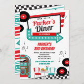 Invitation à une soirée diner rétro (Devant / Derrière)