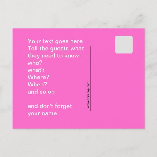 Invitation à une soirée disco (Dos)