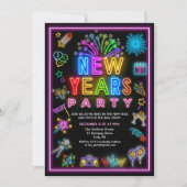 Invitation à une soirée du Nouvel An Neon (Devant)