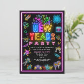 Invitation à une soirée du Nouvel An Neon (Debout devant)