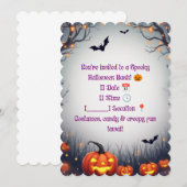 Invitation à une soirée effrayante d'Halloween 🎃 (Devant / Derrière)