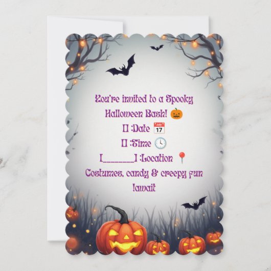 Invitation à une soirée effrayante d'Halloween 🎃 (Devant)