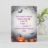 Invitation à une soirée effrayante d'Halloween 🎃 (Debout devant)