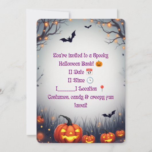 Invitation à une soirée effrayante d'Halloween 🎃 (Devant)