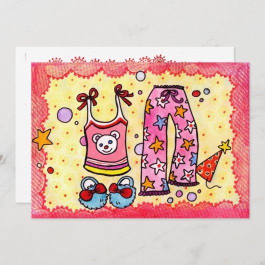 Invitation à une soirée en pyjama (Devant / Derrière)