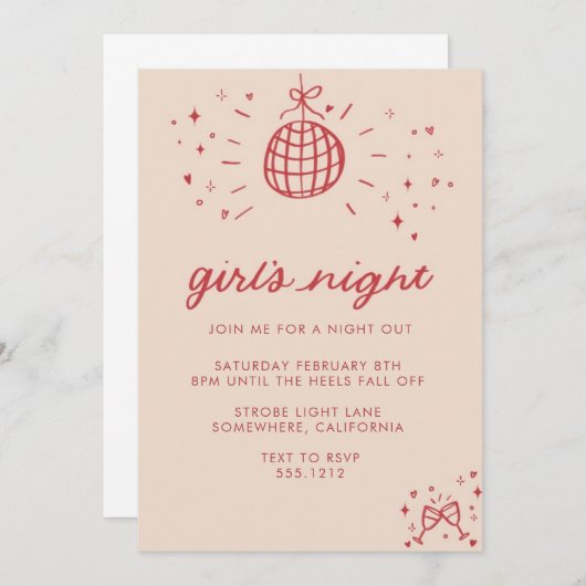 INVITATION À UNE SOIRÉE ENTRE FILLES (Devant / Derrière)