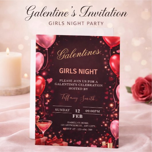 Invitation à une soirée entre filles pour la Saint-Valentin