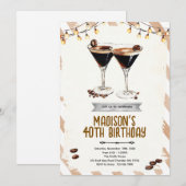 Invitation à une soirée Espresso Martini (Devant / Derrière)