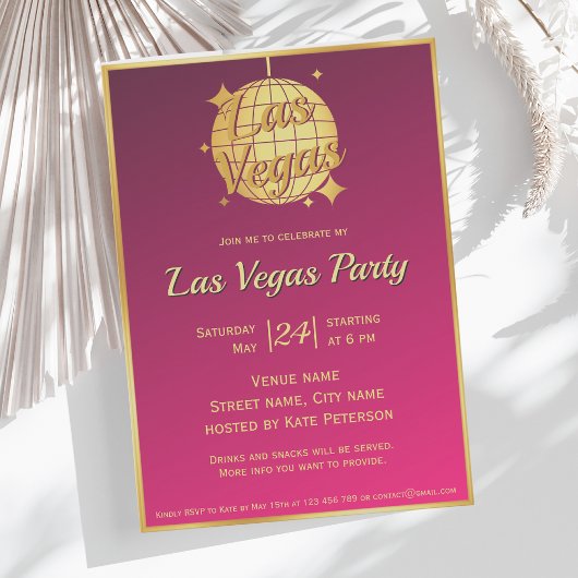 Invitation à une soirée EVJF à Las Vegas