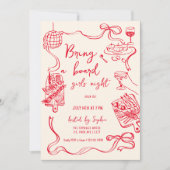 Invitation à une soirée filles Bring a Board (Devant)