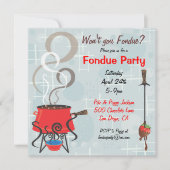 Invitation à une soirée fondue au chocolat rétro (Devant)