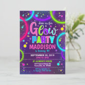 Invitation à une soirée Glow Neon Glow dans le noi (Debout devant)