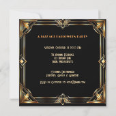 Invitation à une soirée Halloween Art Déco | Vinta (Dos)