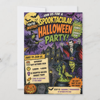 Invitation à une soirée Halloween au chaudron de s