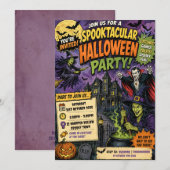 Invitation à une soirée Halloween au chaudron de s (Devant / Derrière)