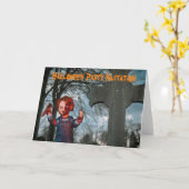 Invitation à une soirée Halloween. Carte (Fleur jaune)