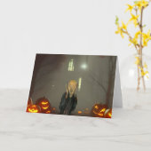 Invitation à une soirée Halloween. Carte (Fleur jaune)
