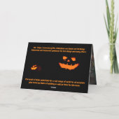 Invitation à une soirée Halloween. Carte (Dos)