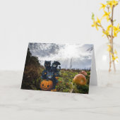 Invitation à une soirée Halloween. Carte (Fleur jaune)