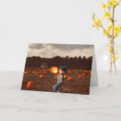 Invitation à une soirée Halloween. Carte (Fleur jaune)