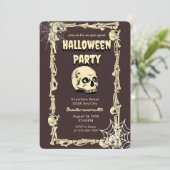 Invitation à une soirée Halloween crâne (Debout devant)