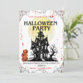 Invitation à une soirée Halloween dans une maison (Debout devant)