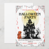 Invitation à une soirée Halloween dans une maison (Devant / Derrière)