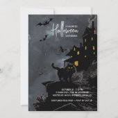 Invitation à une soirée Halloween dans une maison  (Devant)