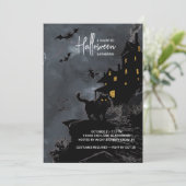 Invitation à une soirée Halloween dans une maison  (Debout devant)
