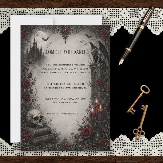 Invitation à une soirée Halloween gothique
